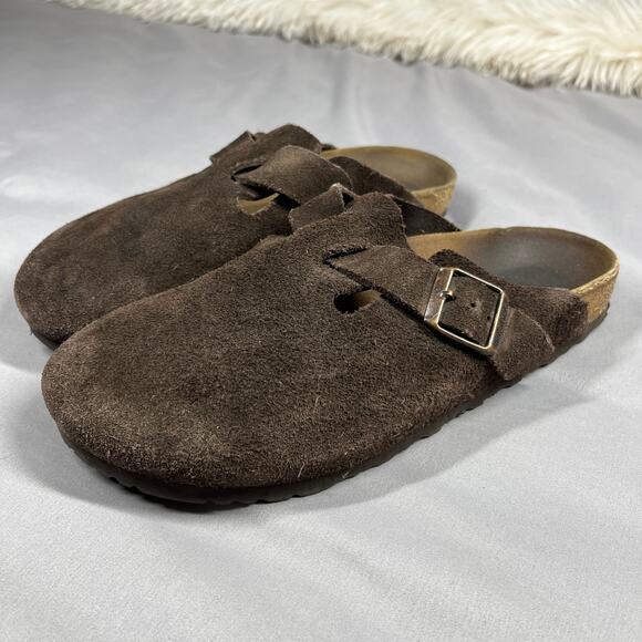 Birkenstock Boston Clog Size 41 Mocha Suede Women's US 10 Men's 8 Unisex Casual - Picture 1 of 14